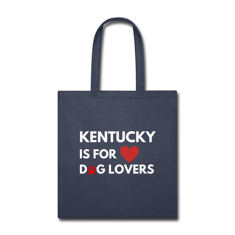 "Kentucky is for dog lovers" Tote Bag - navy