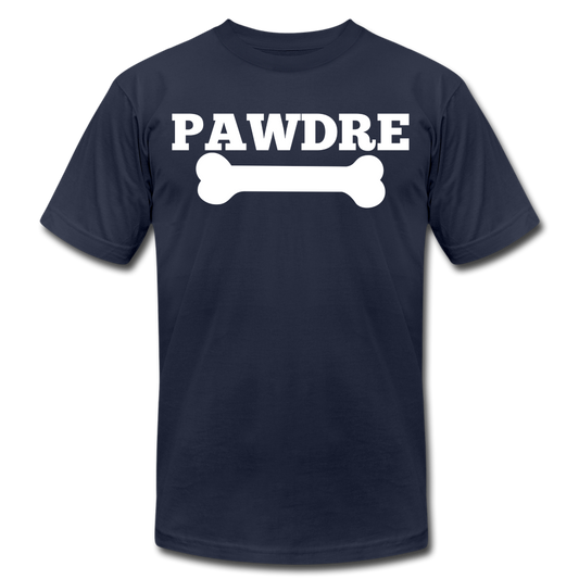 "Pawdre" Unisex Jersey T-Shirt by Bella + Canvas - navy