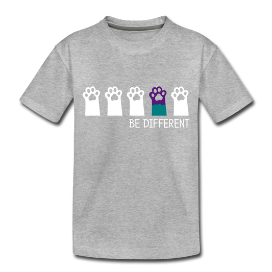 "Be Different Paws" Toddler Premium T-Shirt - heather gray