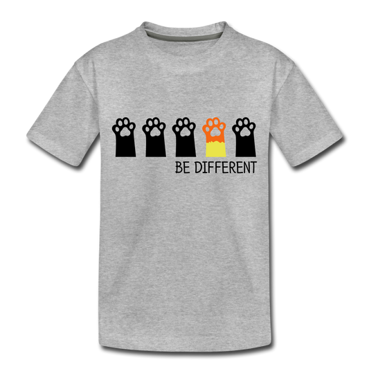 "Be Different Paws" Toddler Premium T-Shirt - heather gray