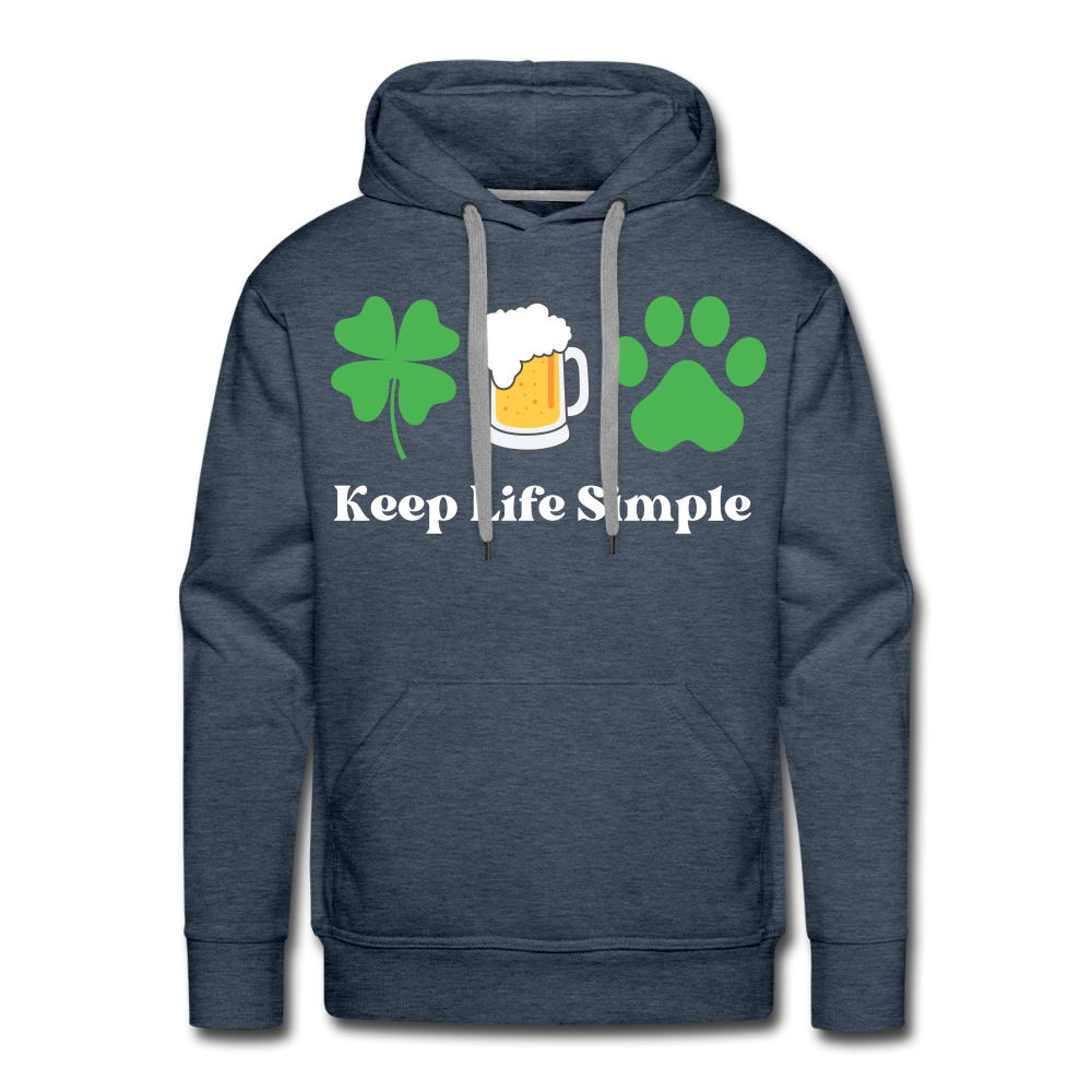 "Keep Life Simple" Men’s Premium Hoodie - heather denim