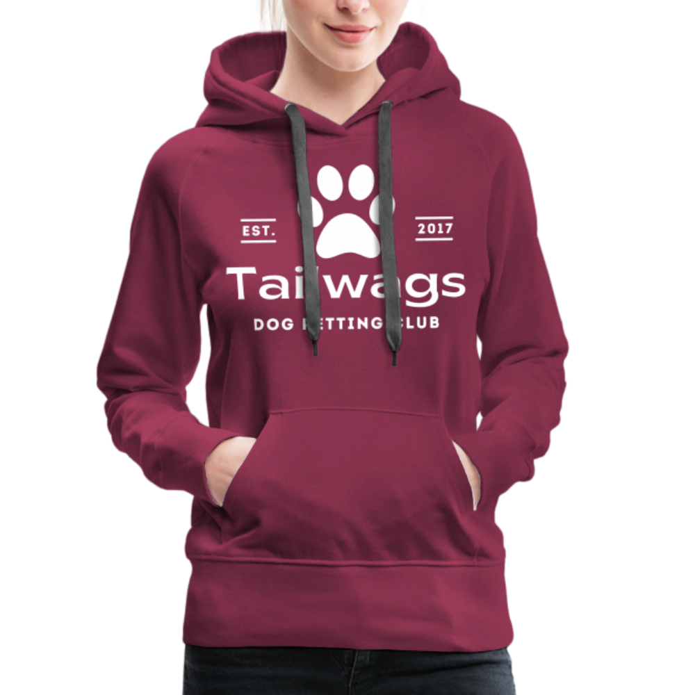 "Tailwags Dog Petting Club" Women’s Premium Hoodie - burgundy