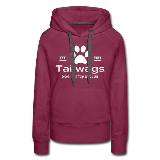 "Tailwags Dog Petting Club" Women’s Premium Hoodie - burgundy