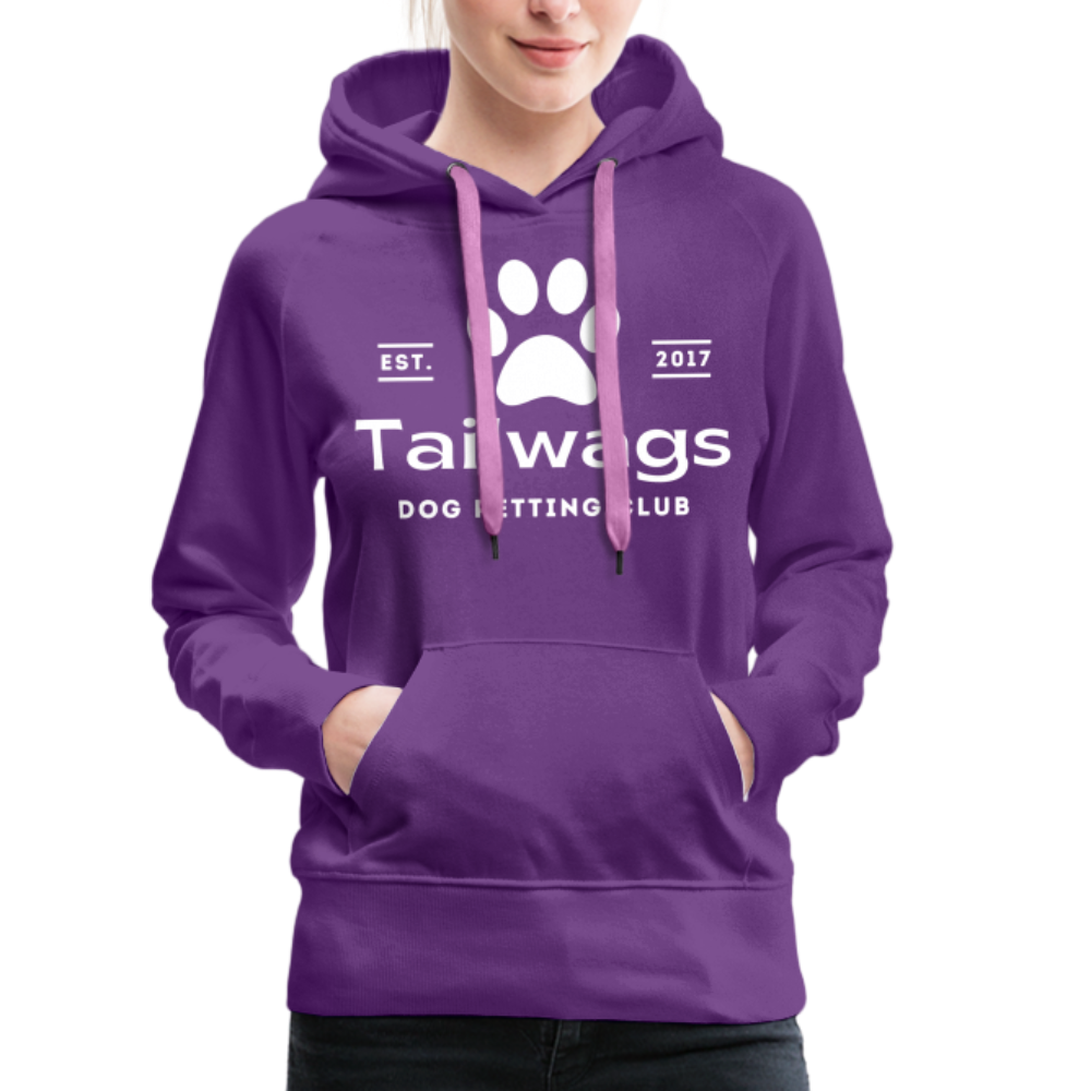 "Tailwags Dog Petting Club" Women’s Premium Hoodie - purple
