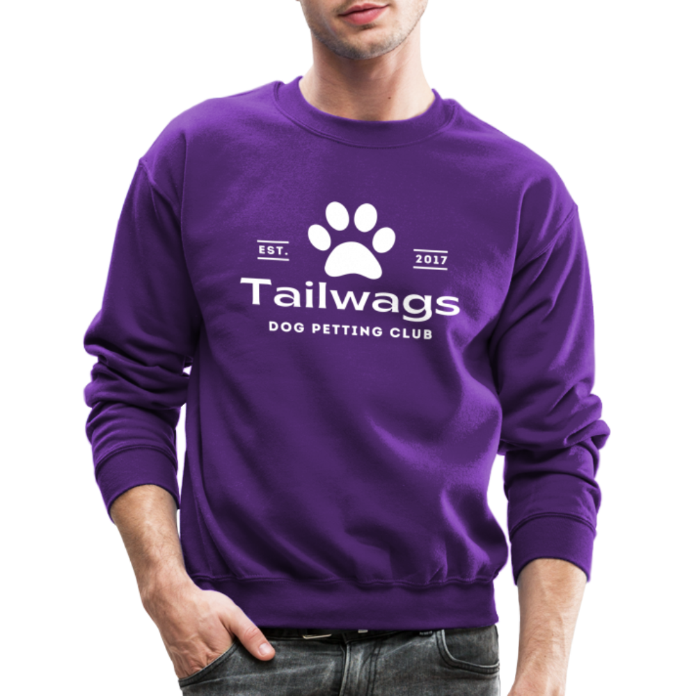 "Tailwags Dog Petting Club" Crewneck Sweatshirt - purple