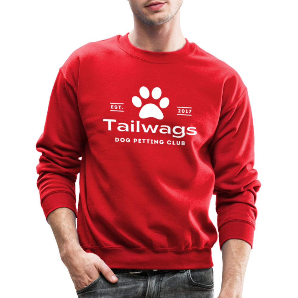 "Tailwags Dog Petting Club" Crewneck Sweatshirt - red