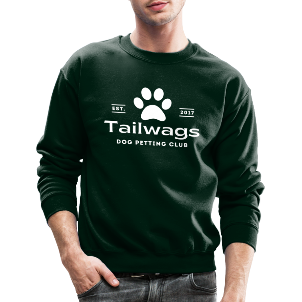 "Tailwags Dog Petting Club" Crewneck Sweatshirt - forest green