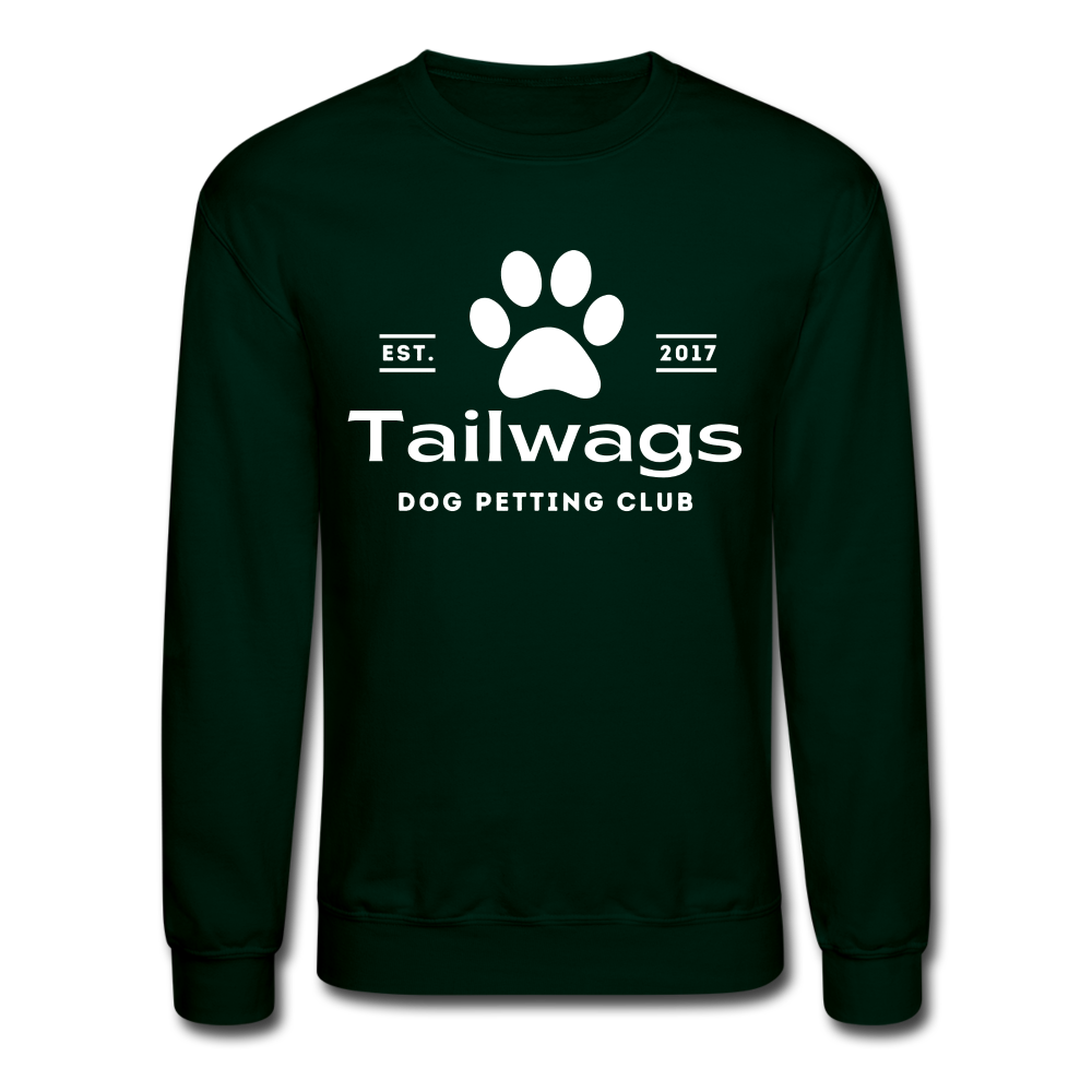 "Tailwags Dog Petting Club" Crewneck Sweatshirt - forest green