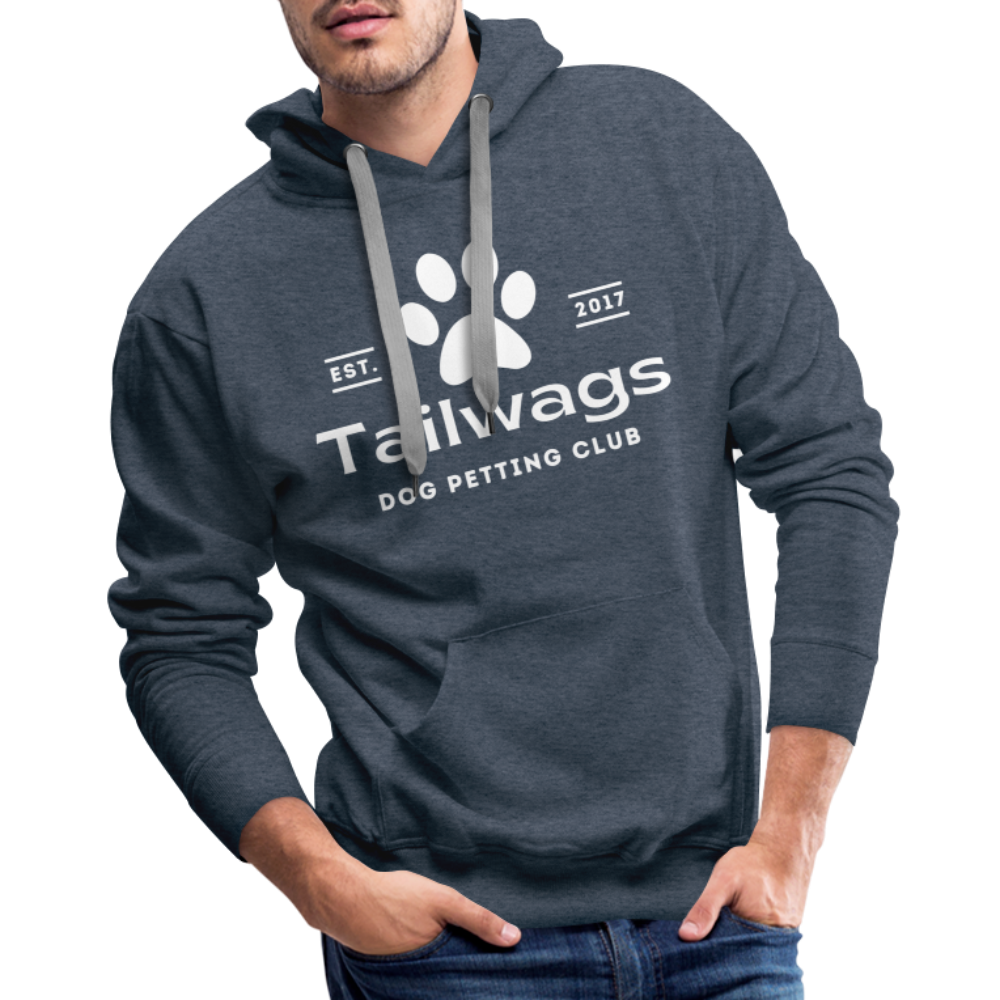 "Tailwags Dog Petting Club" Men’s Premium Hoodie - heather denim