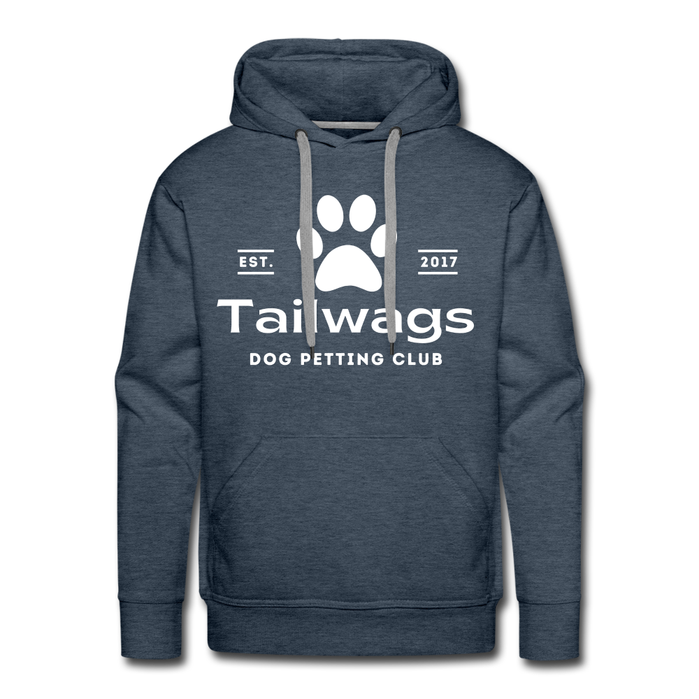 "Tailwags Dog Petting Club" Men’s Premium Hoodie - heather denim