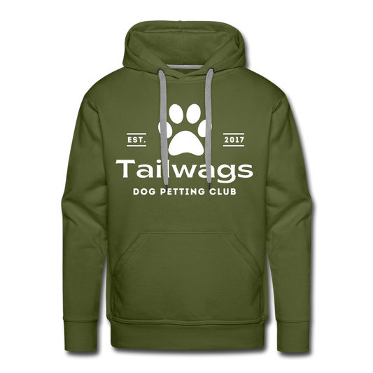 "Tailwags Dog Petting Club" Men’s Premium Hoodie - olive green