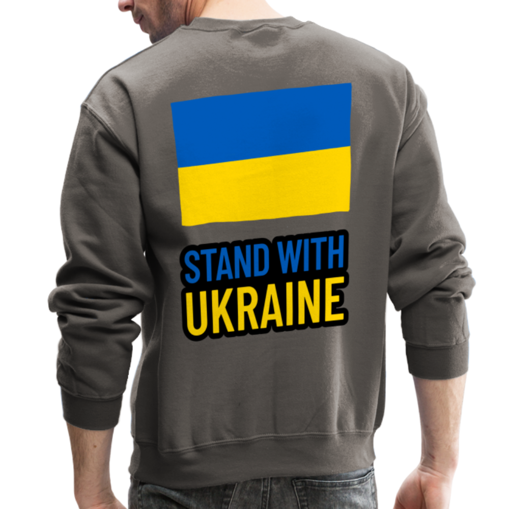 "Stand With Ukraine" Crewneck Sweatshirt - asphalt gray