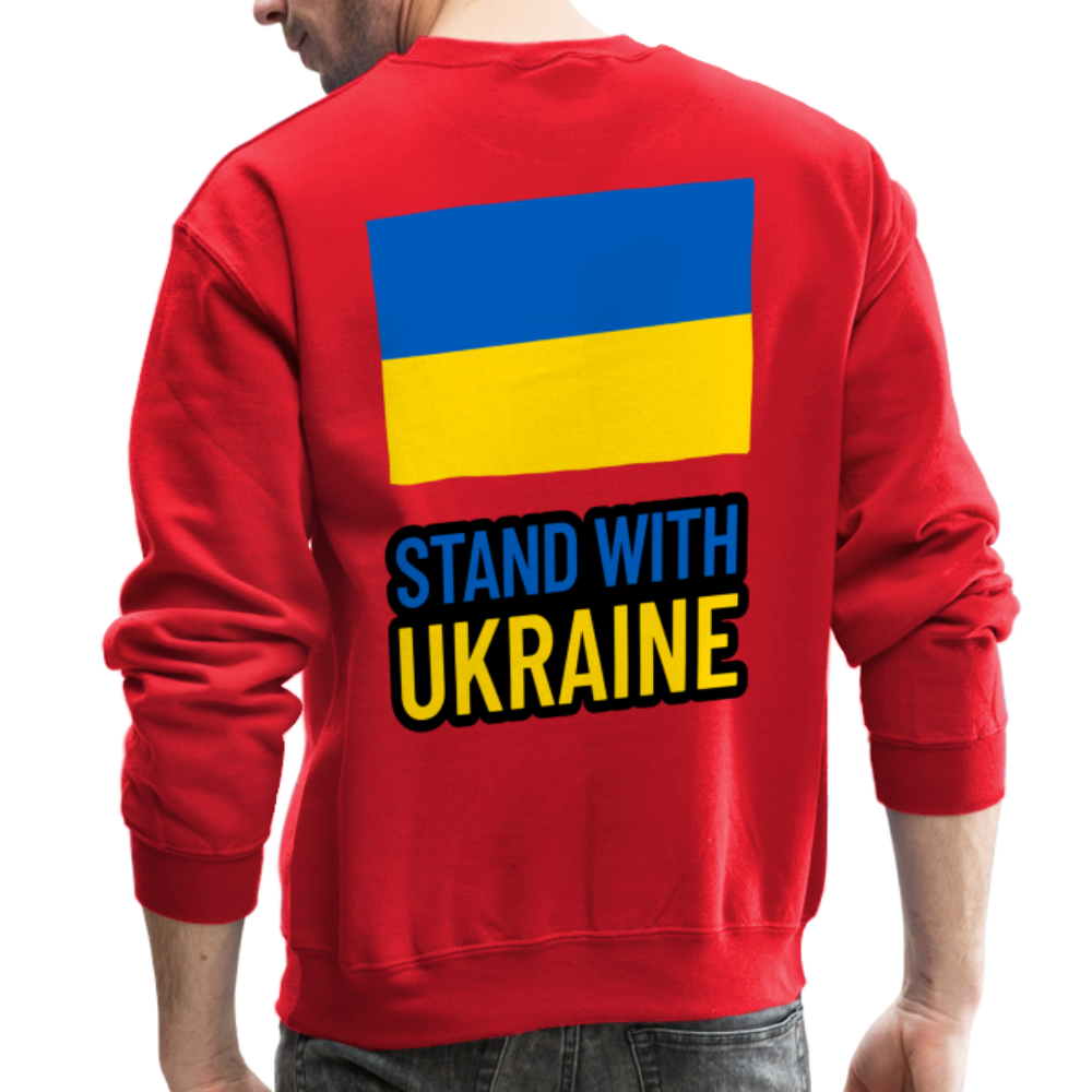 "Stand With Ukraine" Crewneck Sweatshirt - red