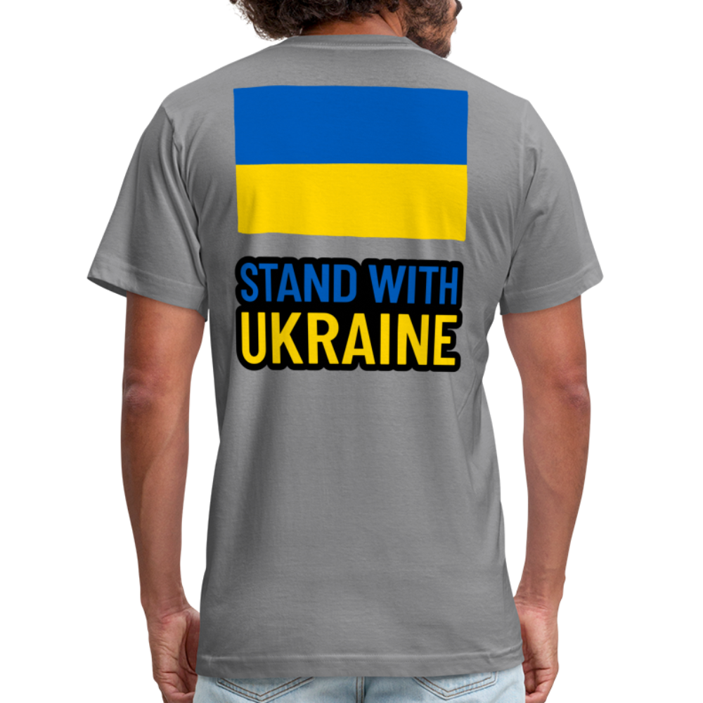 "Stand With Ukraine" Unisex Jersey T-Shirt by Bella + Canvas - slate