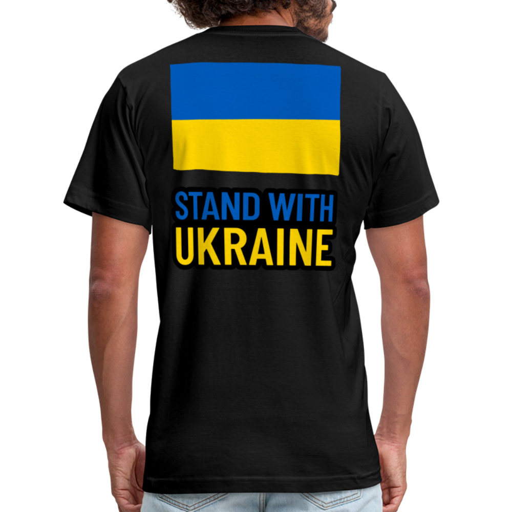 "Stand With Ukraine" Unisex Jersey T-Shirt by Bella + Canvas - black