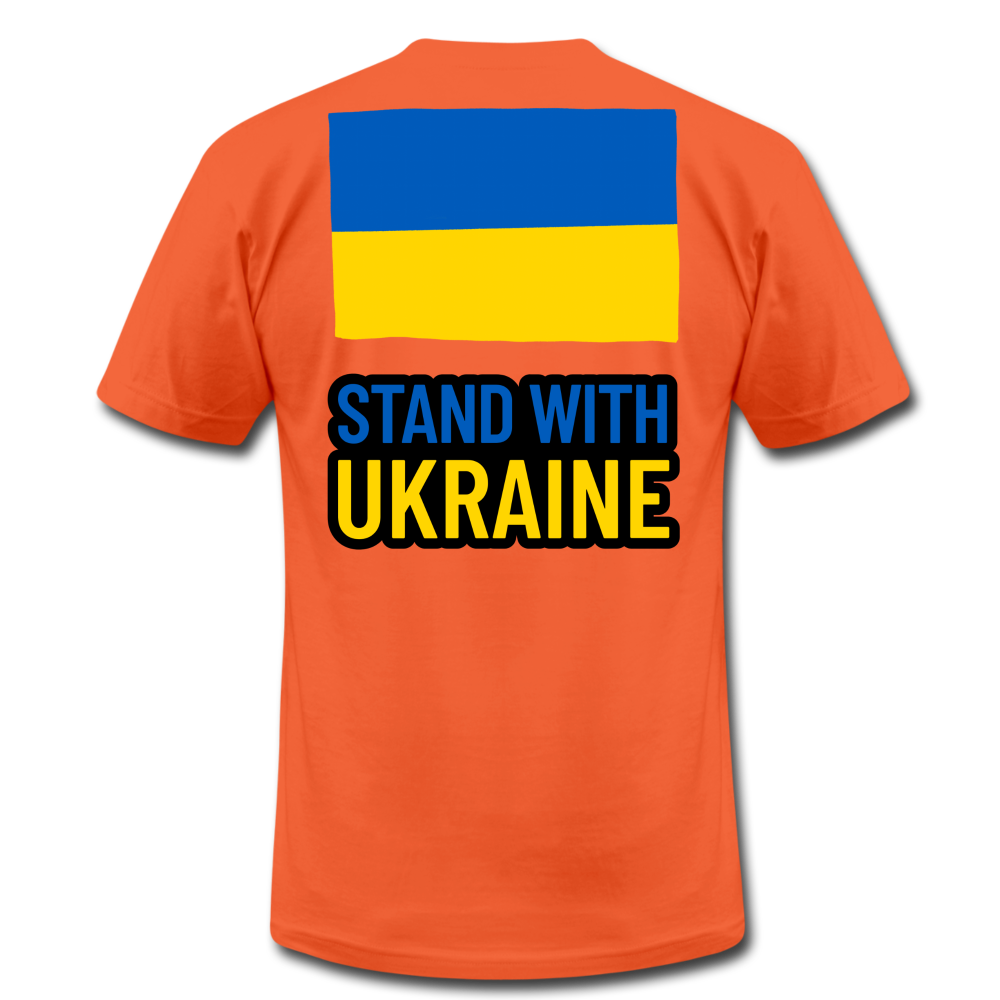 "Stand With Ukraine" Unisex Jersey T-Shirt by Bella + Canvas - orange