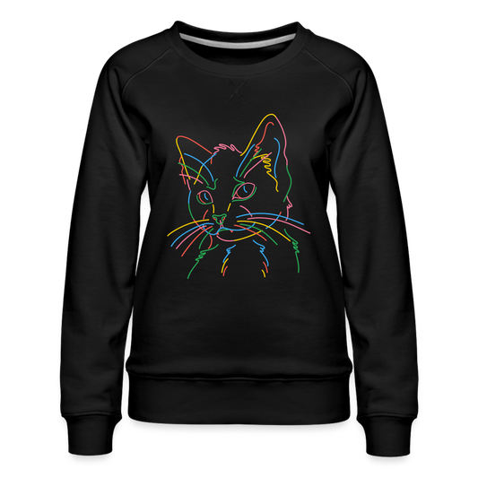 "Colorful Kitty" Women’s Premium Sweatshirt - black