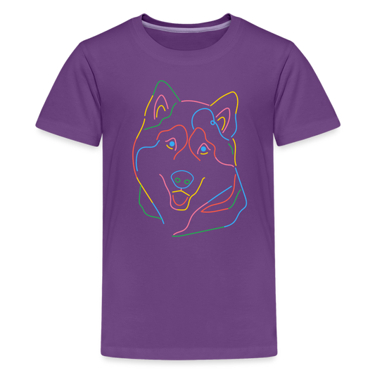"Colorful Dog" Kids' Premium T-Shirt - purple
