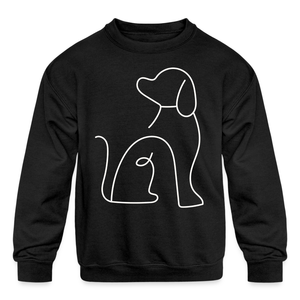 "Simple Sweet Pup" Kids' Crewneck Sweatshirt - black