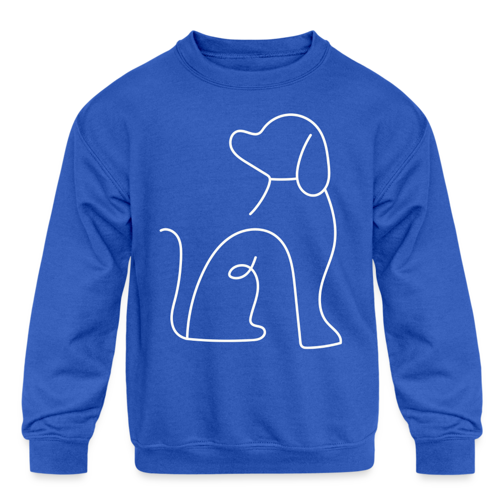 "Simple Sweet Pup" Kids' Crewneck Sweatshirt - royal blue