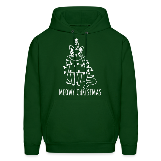 "Meowy Christmas" Hoodie - forest green